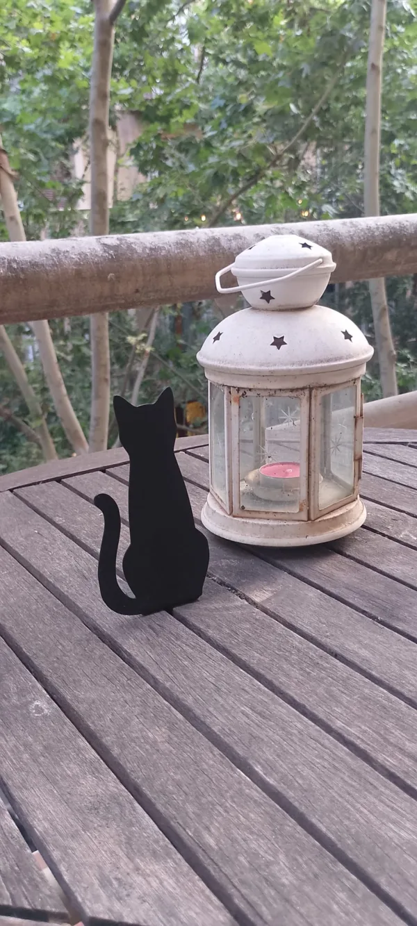 Silueta de Gato Decorativa en Acero | Blanco o Negro - Diseño Minimalista