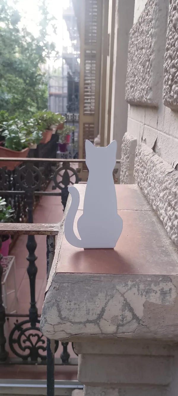 Silueta de Gato Decorativa en Acero | Blanco o Negro - Diseño Minimalista