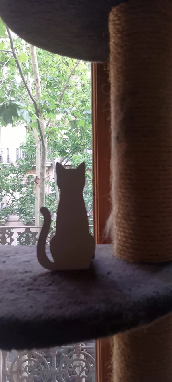 Silueta de Gato Decorativa en Acero | Blanco o Negro - Diseño Minimalista